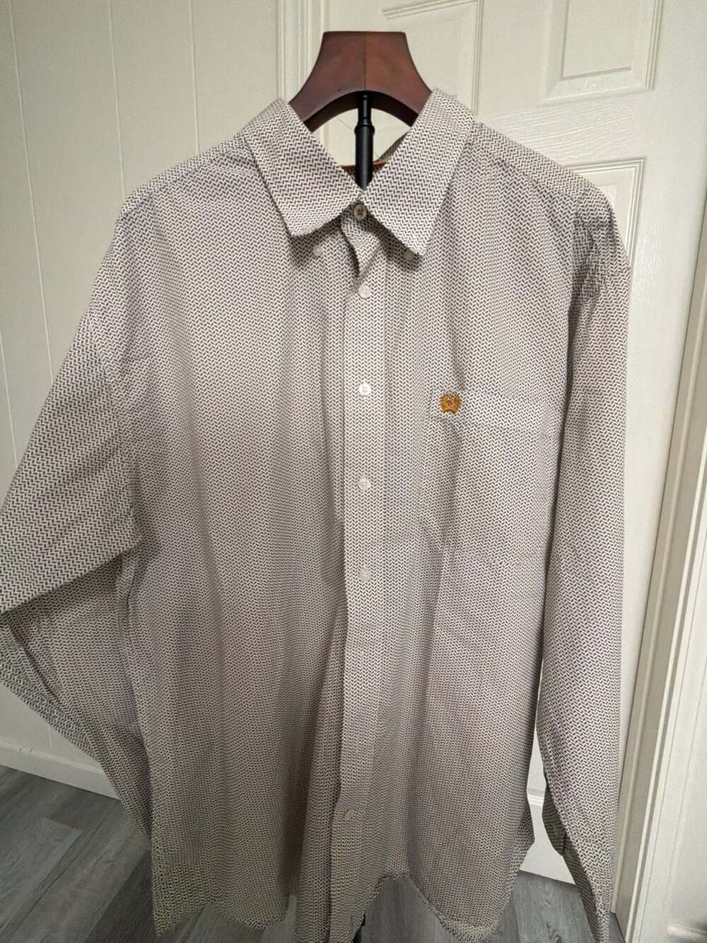 Cinch Men's Button Down Long Sleeve Shirt Size XL Geometric Print